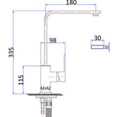 Acl Rosa Swivel Squareline Sink Mixer Chrome